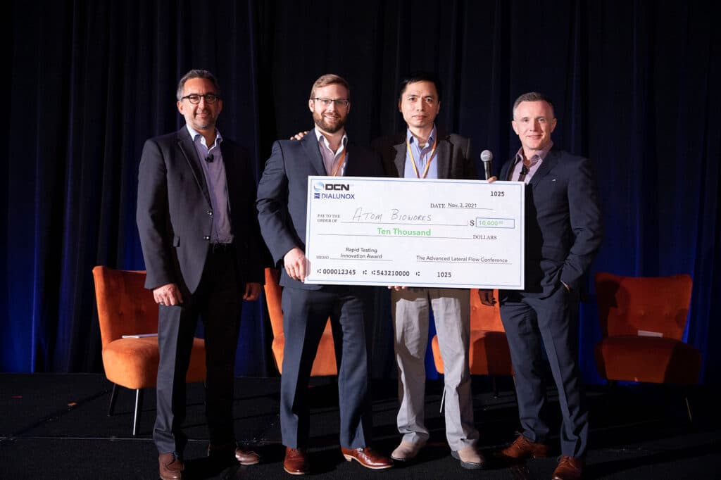 Atom Bioworks Wins 2021 Rapid Testing Innovation Award 1 2021 ALFC, advanced lateral flow conference, innovation award, rapid testing innovation award, lateral flow, Atom Bioworks
